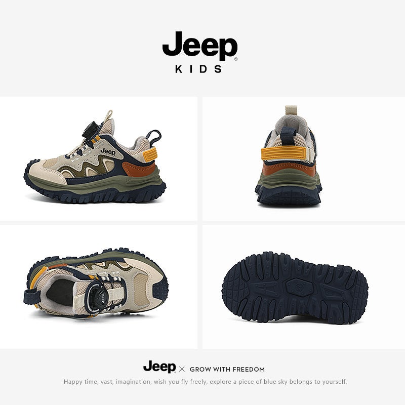 Jeep Kidsren'S Shoes Kidsren'S Soft-Soled Dad Shoes Winter Velvet 2024 Lightweight Warm Casual Running Shoes For Boys And Girls - Image 4