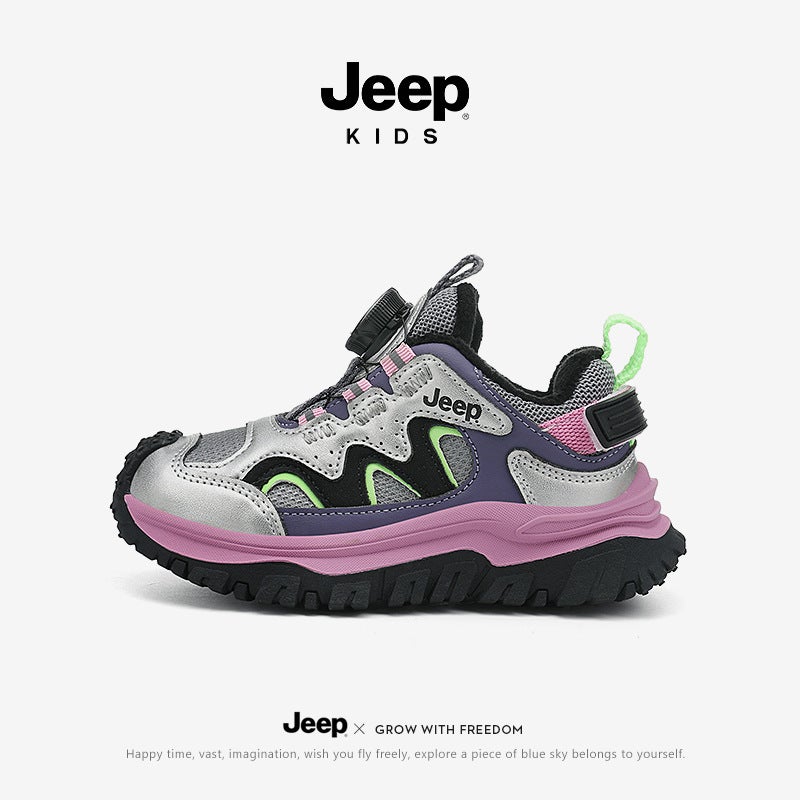 Jeep Kidsren'S Shoes Kidsren'S Soft-Soled Dad Shoes Winter Velvet 2024 Lightweight Warm Casual Running Shoes For Boys And Girls - Image 1