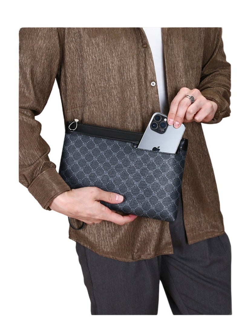 Generic Men's Textured Clutch Bag Stylish large capacity handheld bag for both business and leisure  - Image 5