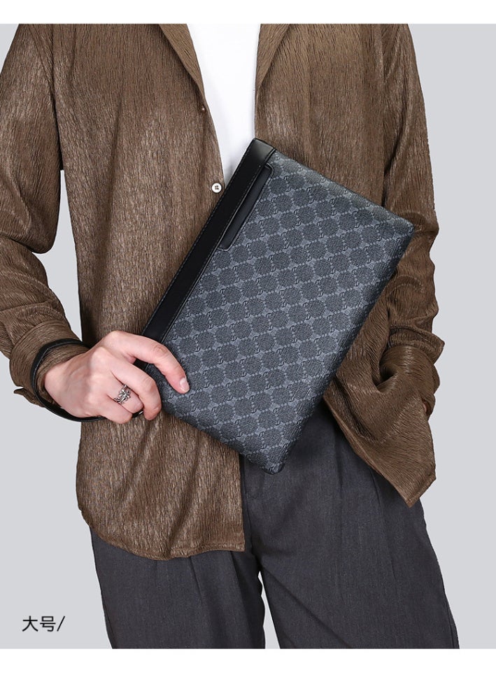 Men's Textured Clutch Bag Stylish large capacity handheld bag for both business and leisure - Image 5