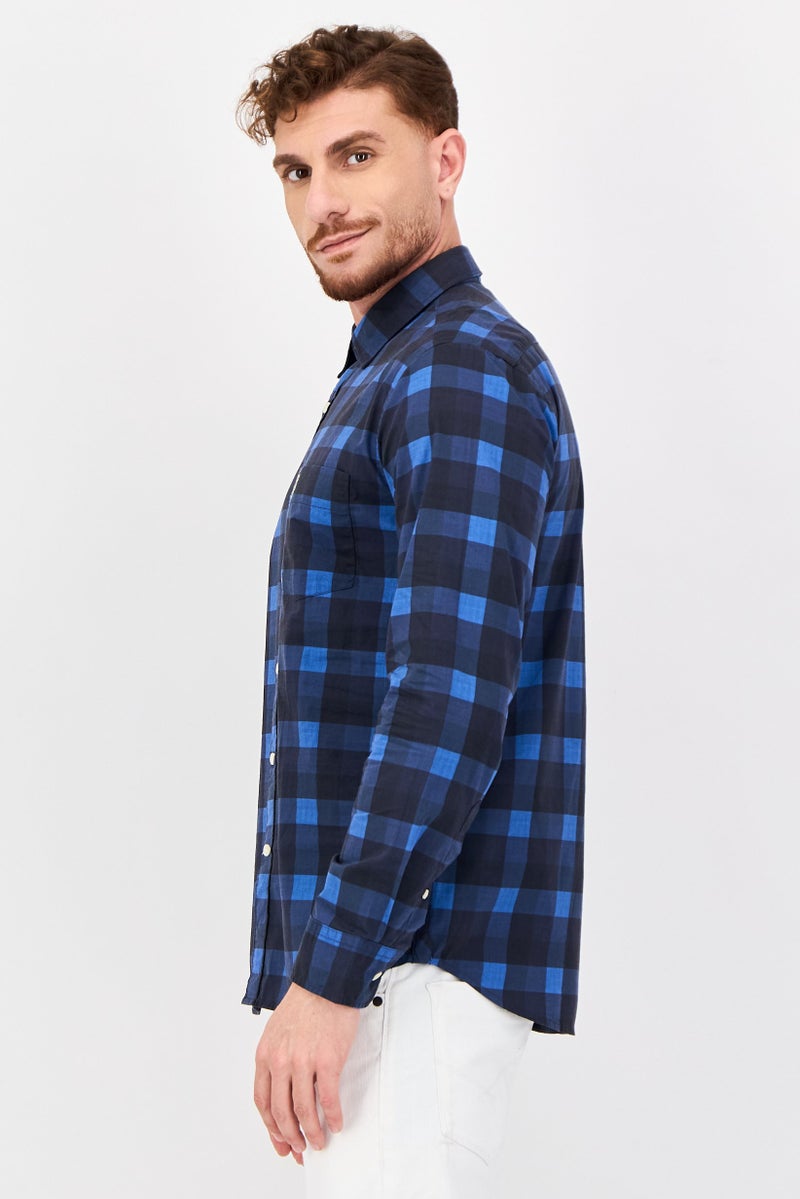 U.S. Polo Assn. Men Tailored Fit Embroidered Logo Long Sleeve Casual Shirt, Multicolor - Image 4