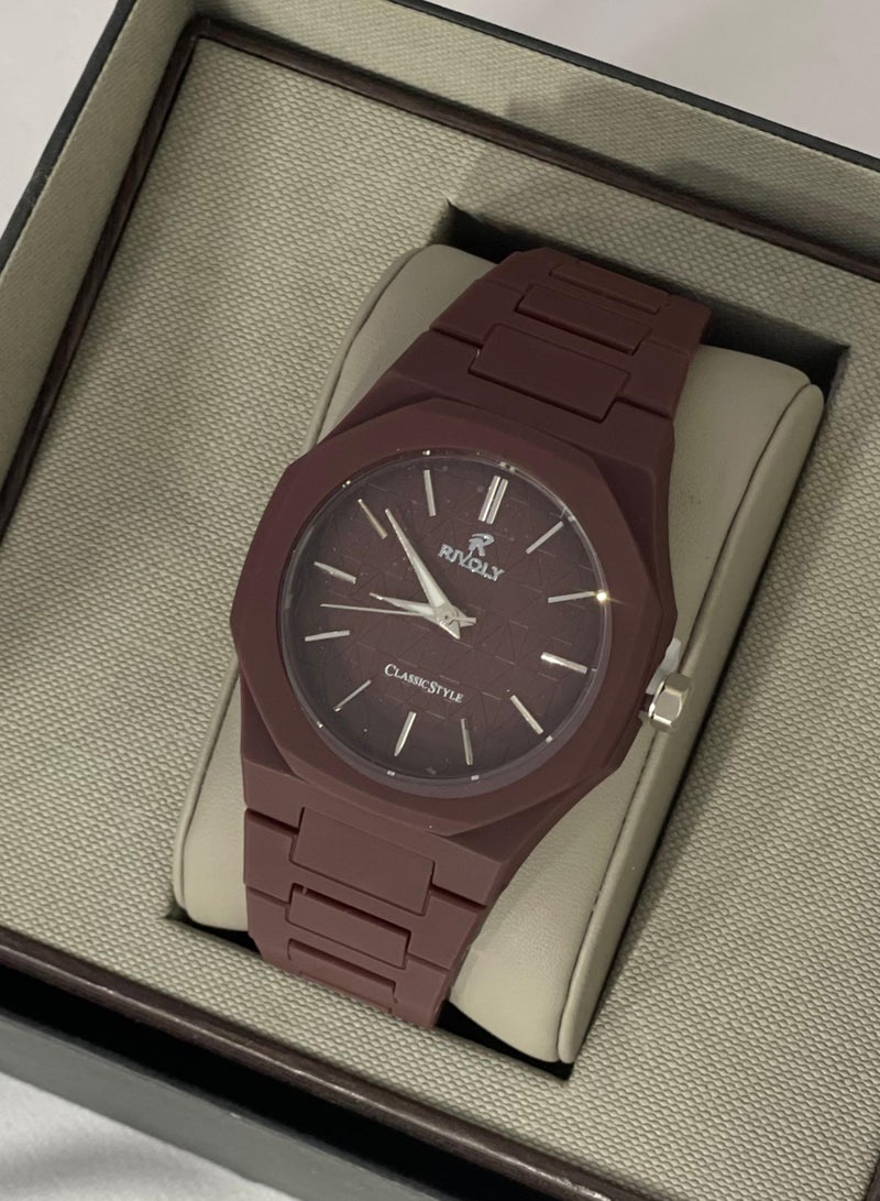 Rivoly Fashionable men's carbon watch, waterproof, high-quality Japanese movement