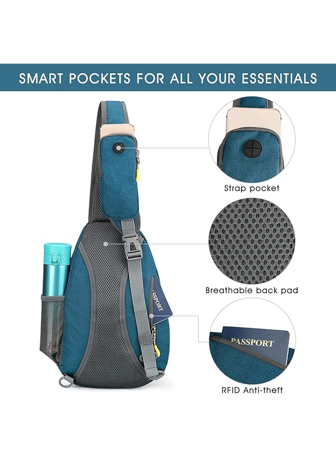 G4Free Small Hiking Daypack RFID Blocking Crossbody Sling Bag Chest Shoulder Backpack for Men Women - Image 5