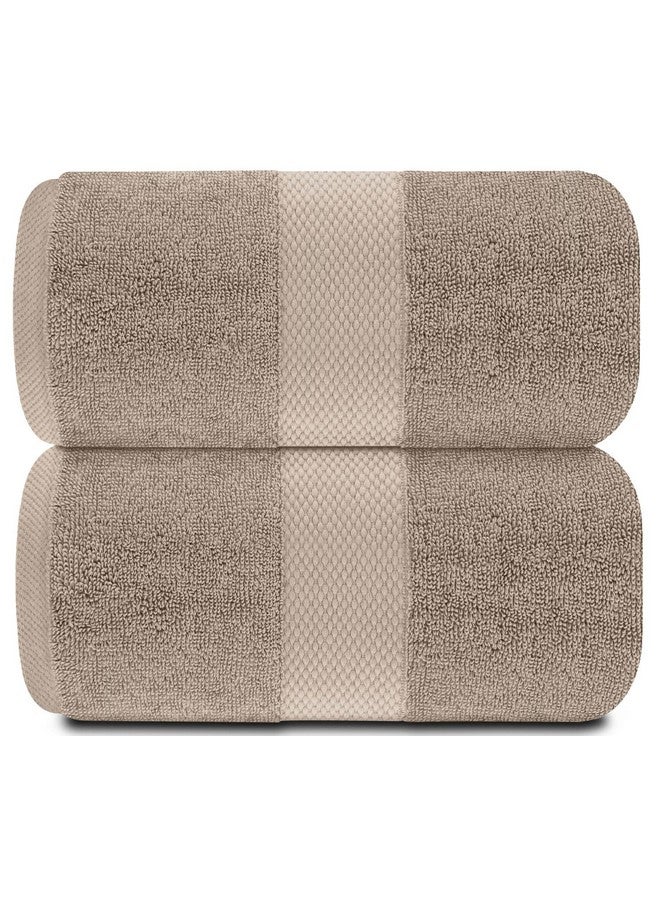 White Classic White Classic Luxury Soft Bath Sheet Towels - 650 GSM Cotton Luxury Bath Towels Extra Large 35x70 | Highly Absorbent and Quick Dry | Hotel Collection Extra Large Bath Towels Oversized, Taupe, 2 Pack  - Image 2