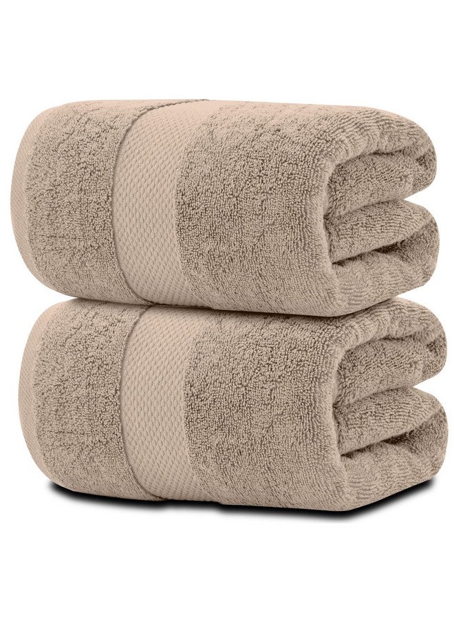 White Classic White Classic Luxury Soft Bath Sheet Towels - 650 GSM Cotton Luxury Bath Towels Extra Large 35x70 | Highly Absorbent and Quick Dry | Hotel Collection Extra Large Bath Towels Oversized, Taupe, 2 Pack  - Image 1