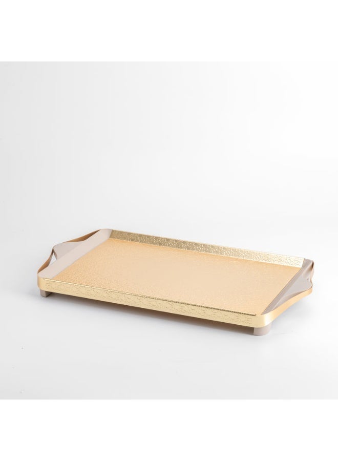 Otantik Luxury Serving Tray From Nourhan - Matt Gold + Beige - Image 2