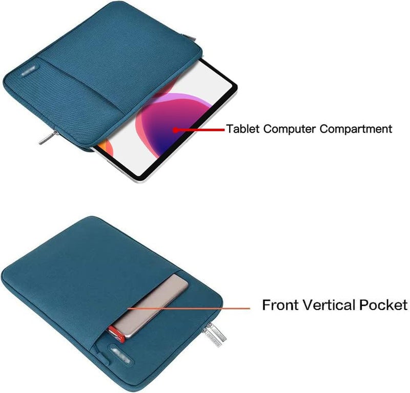 Moca 9-11 Inch Tablet Sleeve Bag Carrying Case Fits New 11-inch iPad Pro M4/iPad Air M2 2024, Air 5/4/3 10.9"/10.5", Pro 11 M2, i-Pad 10th 10.9, i-Pad 9/8th Gen 10.2, Tab S8/S9 11"- Deep Teal - Image 4
