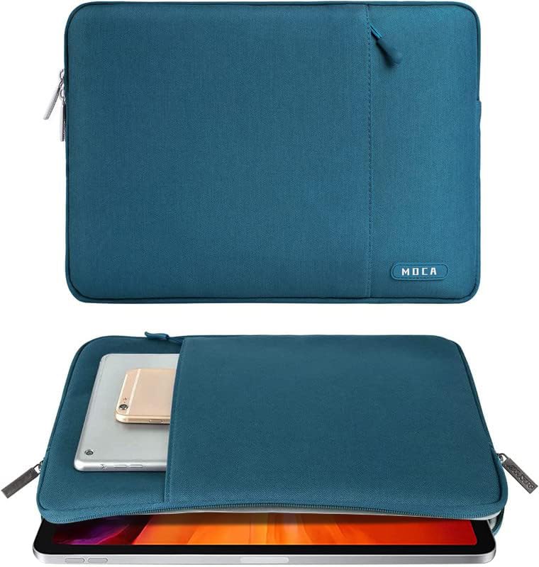 Moca 9-11 Inch Tablet Sleeve Bag Carrying Case Fits New 11-inch iPad Pro M4/iPad Air M2 2024, Air 5/4/3 10.9"/10.5", Pro 11 M2, i-Pad 10th 10.9, i-Pad 9/8th Gen 10.2, Tab S8/S9 11"- Deep Teal - Image 1