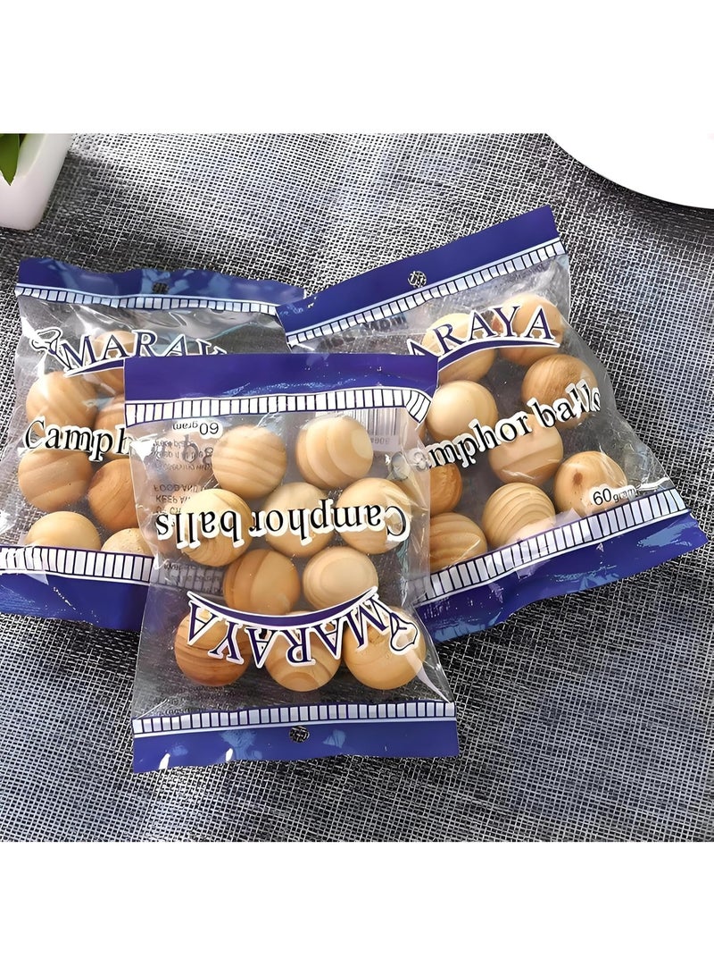 Generic valueable 1 Cedar Wood Moth Balls and Closet Freshener Set 20 PCS - Natural Chemical Free Clothes Protector with Eucalyptus Beige Sachet for Wardrobe Storage and Carpets - Image 3