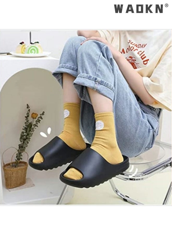 دبليو أيه أو كي أن النعال للنساء التجفيف السريع الشريحة الصندل مع نعل سميك عدم الانزلاق لينة دش النعال فتح اصبع القدم سبا حمام سباحة صالة الألعاب الرياضية البيت الصنادل للداخلية والخارجية - Image 2