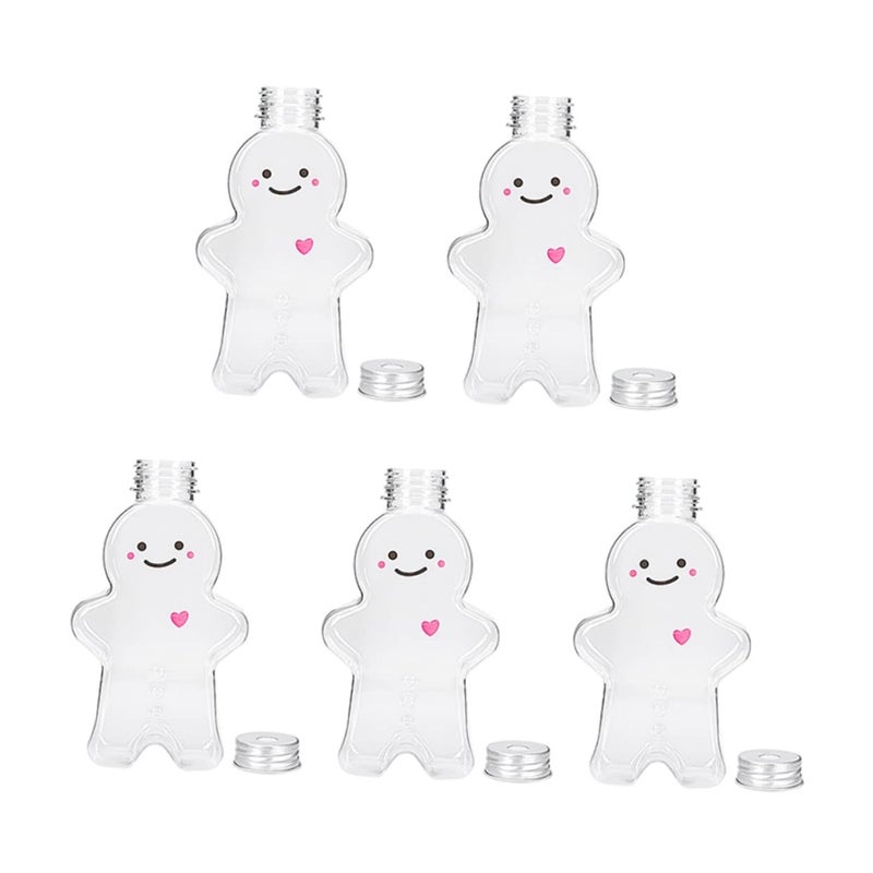 5Pcs Reusable Plastic Beverage Bottles With Lids For Milk Tea Juice Lightweight Daily Use - Image 2
