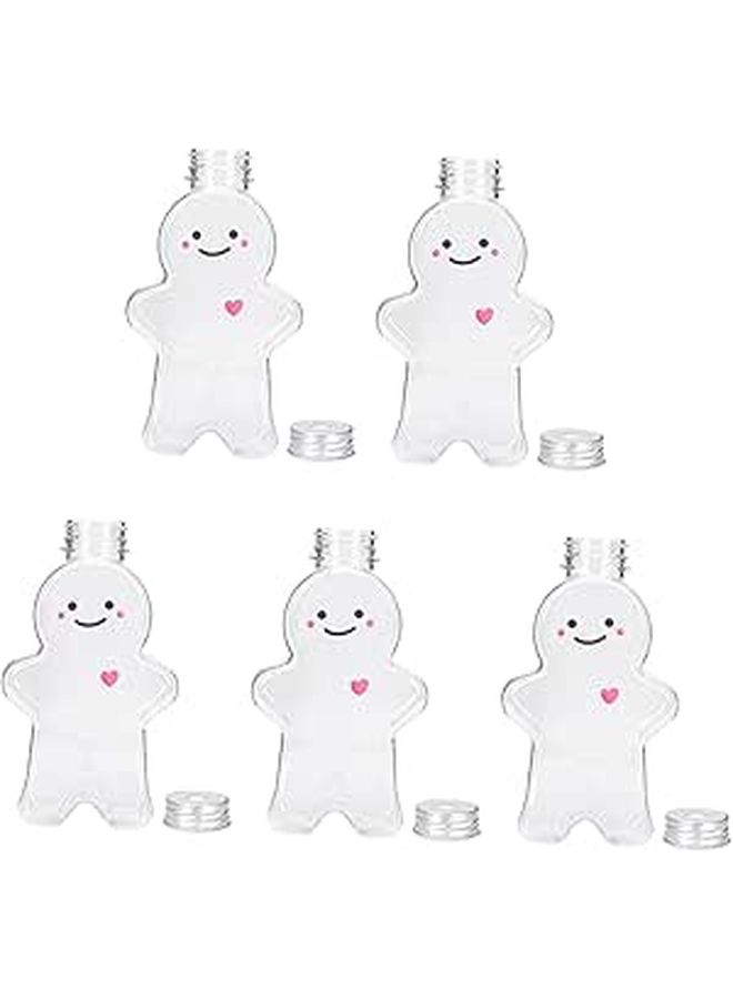 5Pcs Reusable Plastic Beverage Bottles With Lids For Milk Tea Juice Lightweight Daily Use - Image 1