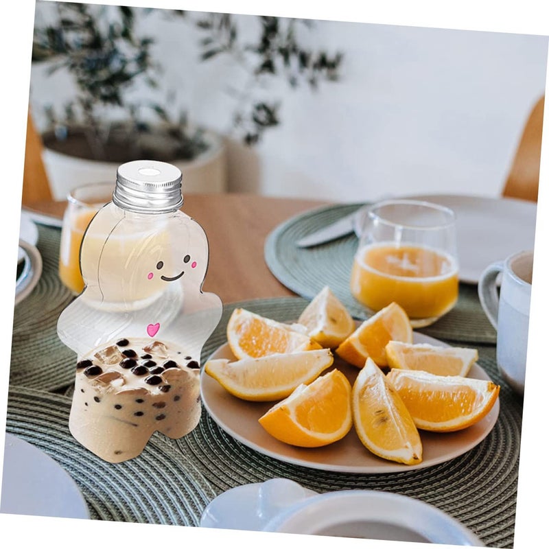 5Pcs Reusable Plastic Beverage Bottles With Lids For Milk Tea Juice Lightweight Daily Use - Image 4
