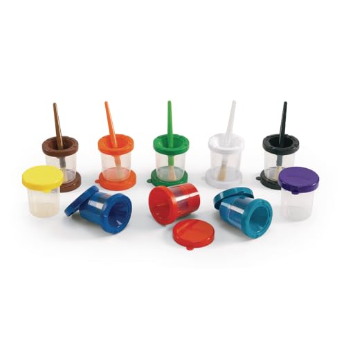 Colorations Air-Tight, No-Mess Paint Cups for Kids Paints, Set of 10, Essential Paint Supply, Kids Painting Cups, No Spill Painting, Kids Paint Cups, Homeschool, Homeschool Use, Paint Pots - Image 5
