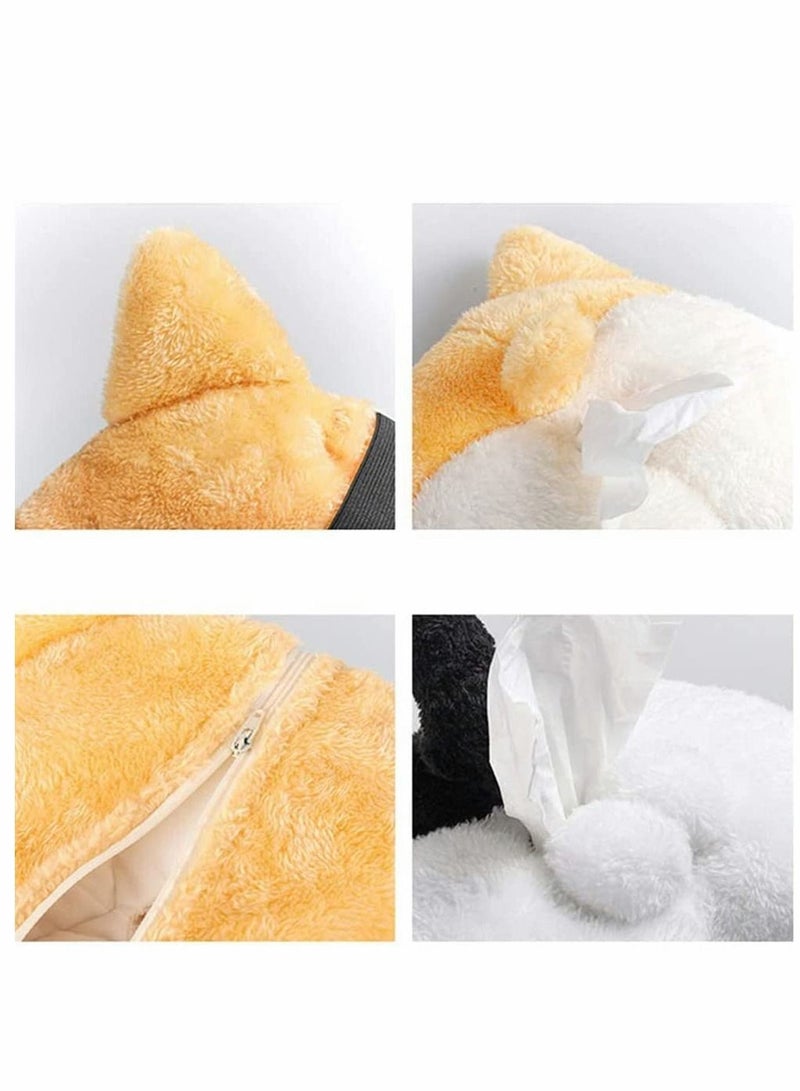 SYOSI Car Tissue Box, Car Tissue Holder, Tissue Box Plush Cartoon Tissue Cover Paper Holder Napkin Box Paper Storage Box Tissue Tray Paper Container for Car Home Use  - Image 4