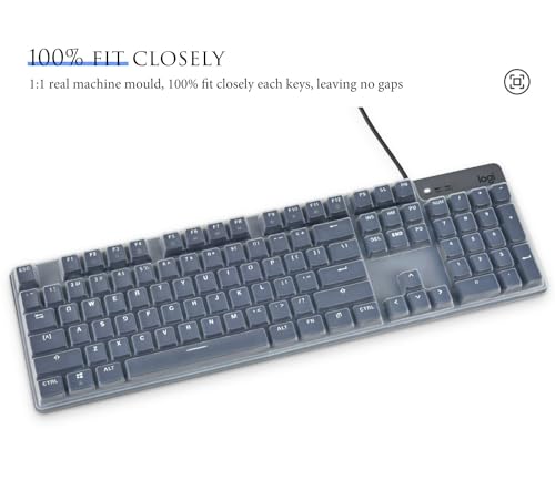 CASEDAO Keyboard Cover Skin for Logitech K845 Mechanical Illuminated Keyboard, Logitech K845 Keyboard Protector Accessories,Ultra Thin Desktop PC Silicone Keyboard Cover-Clear - Image 2