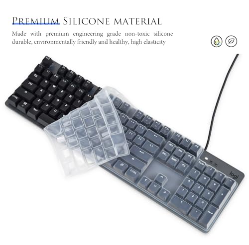 CASEDAO Keyboard Cover Skin for Logitech K845 Mechanical Illuminated Keyboard, Logitech K845 Keyboard Protector Accessories,Ultra Thin Desktop PC Silicone Keyboard Cover-Clear - Image 3