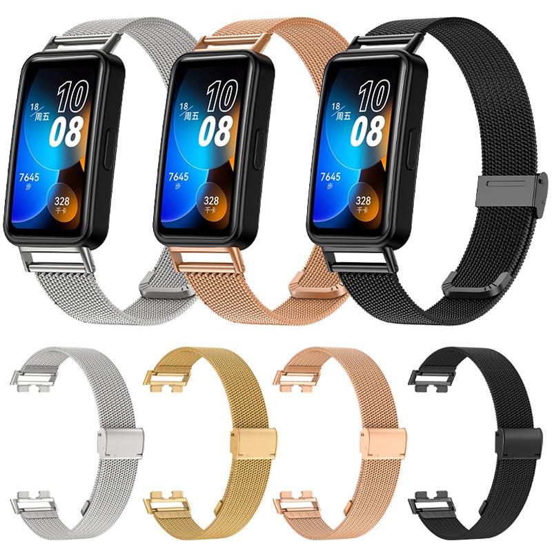 erorex For Huawei Watch Fit3 / Fit4 / Fit4 Pro Milanese Metal Buckle Watch Band(Silver) - Image 4