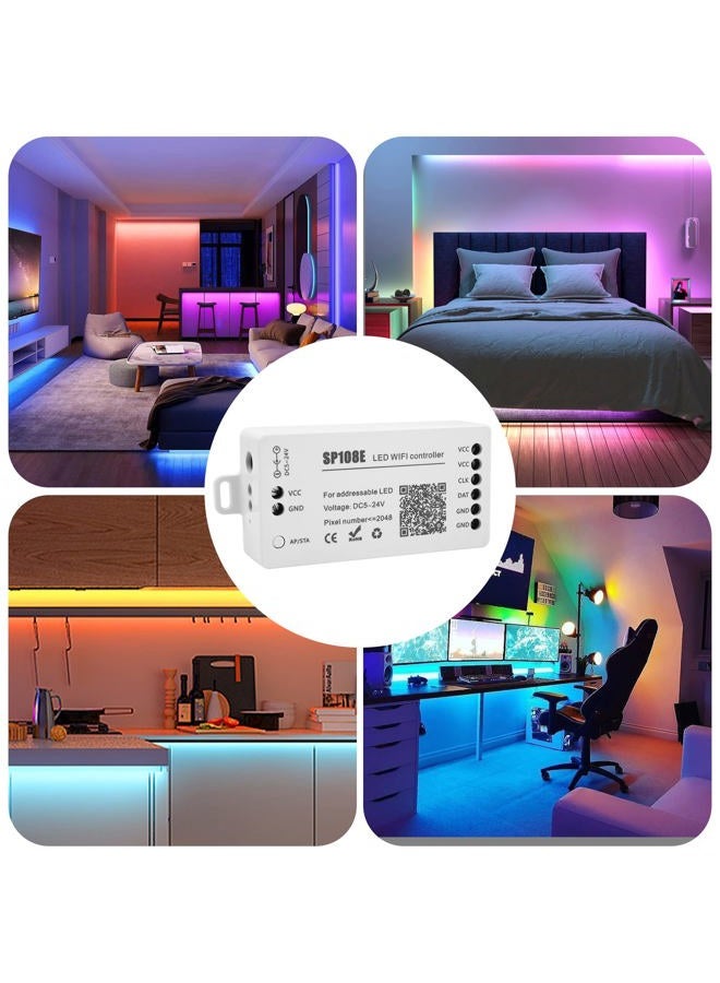 VIPMOON DC5~24V SP108E WiFi Controller for SK6812 SK6812-RGBW WS2812 WS2813 WS2815 AL2815 Strip Light,iOS/Android App Group Control - Image 4