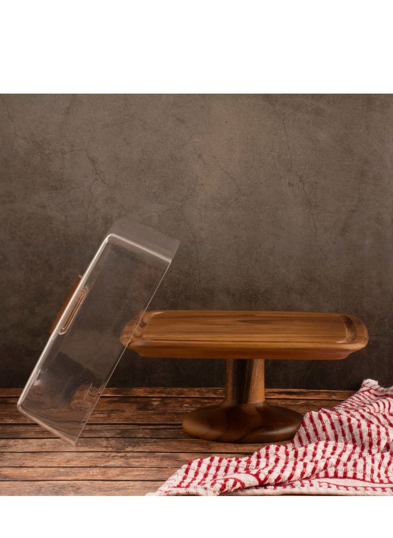 Generic - Square wood cake stand with base. A touch of elegance. - Image 1