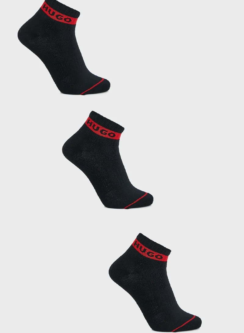 HUGO 3 Pack Logo Socks