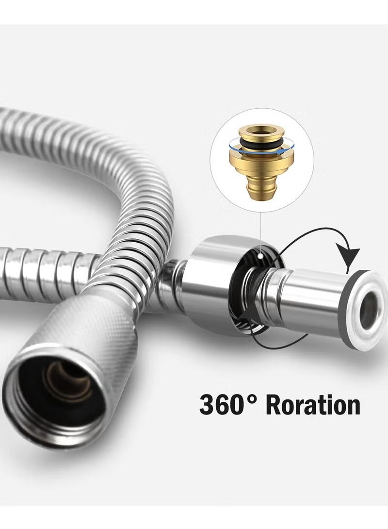 Hicomony Shower Hose, 1.5 m Stainless Steel Shower Head Hose, 360°Anti-twist Shower Pipe, Bidet Hose, Shattaf Hose - Image 5