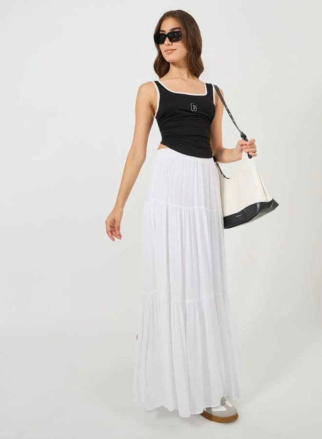 ستايلي Embroidered Contrast Binding Square Neck Regular Tank