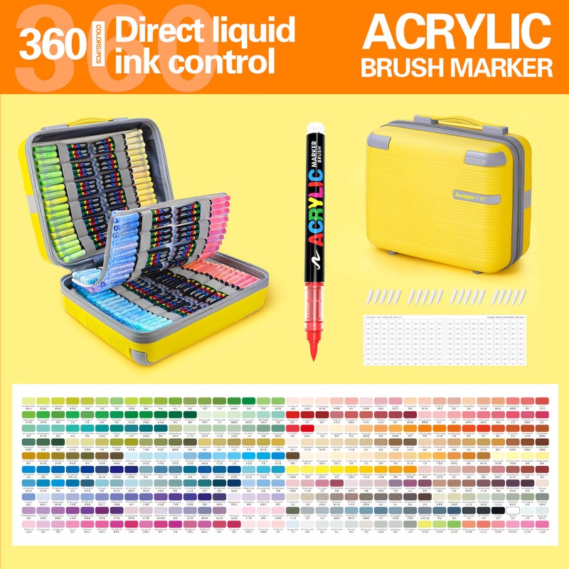 Guangna Gn8101 Direct Liquid Acrylic Marker 168 Color Soft Head Press-Free Student Painting Graffiti Color Pen - Image 2