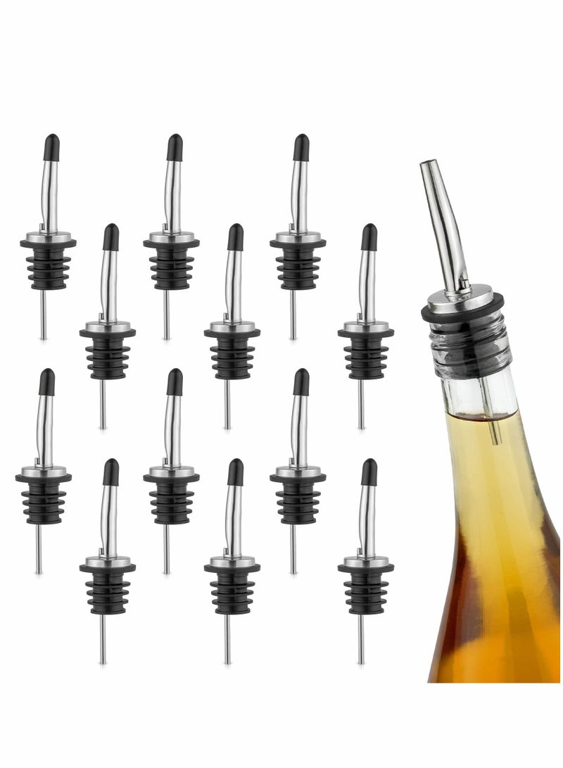 KASTWAVE 24 Pack Drinks Bottle Pour Spouts Set Stainless Steel Bottle and Pourers Dust Caps Covers with Rustproof Metal Pouring Tubes and Dust Caps for Clubs Restaurants Home Use - Image 1