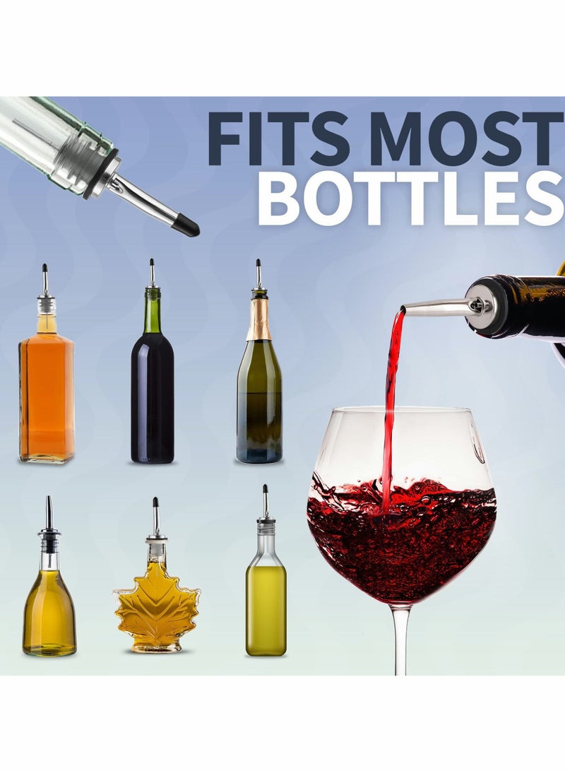 KASTWAVE 24 Pack Drinks Bottle Pour Spouts Set Stainless Steel Bottle and Pourers Dust Caps Covers with Rustproof Metal Pouring Tubes and Dust Caps for Clubs Restaurants Home Use - Image 3