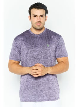 Men Sportswear Fit Short Sleeve Training  T-Shirt, Purple