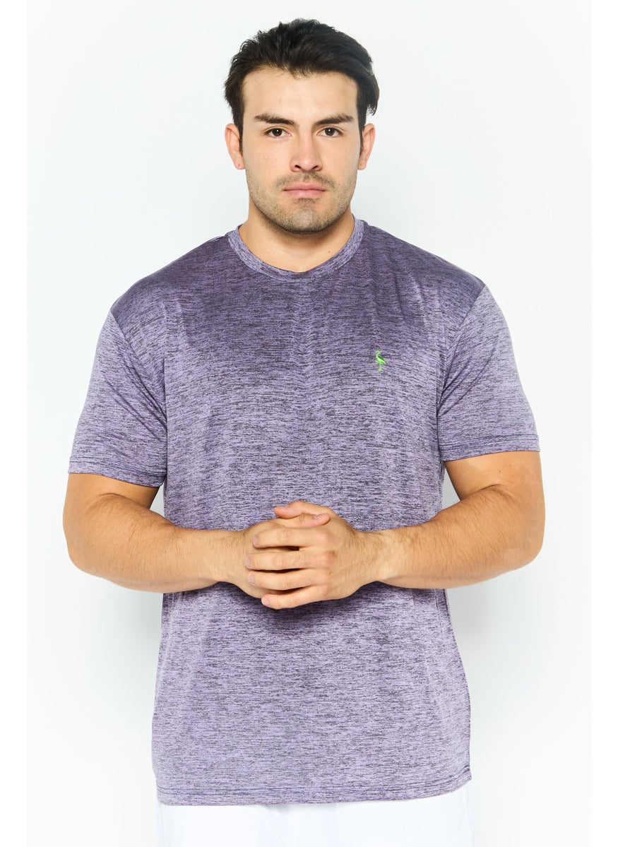 Tailorbyrd - Men Sportswear Fit Short Sleeve Training  T-Shirt, Purple - Image 1