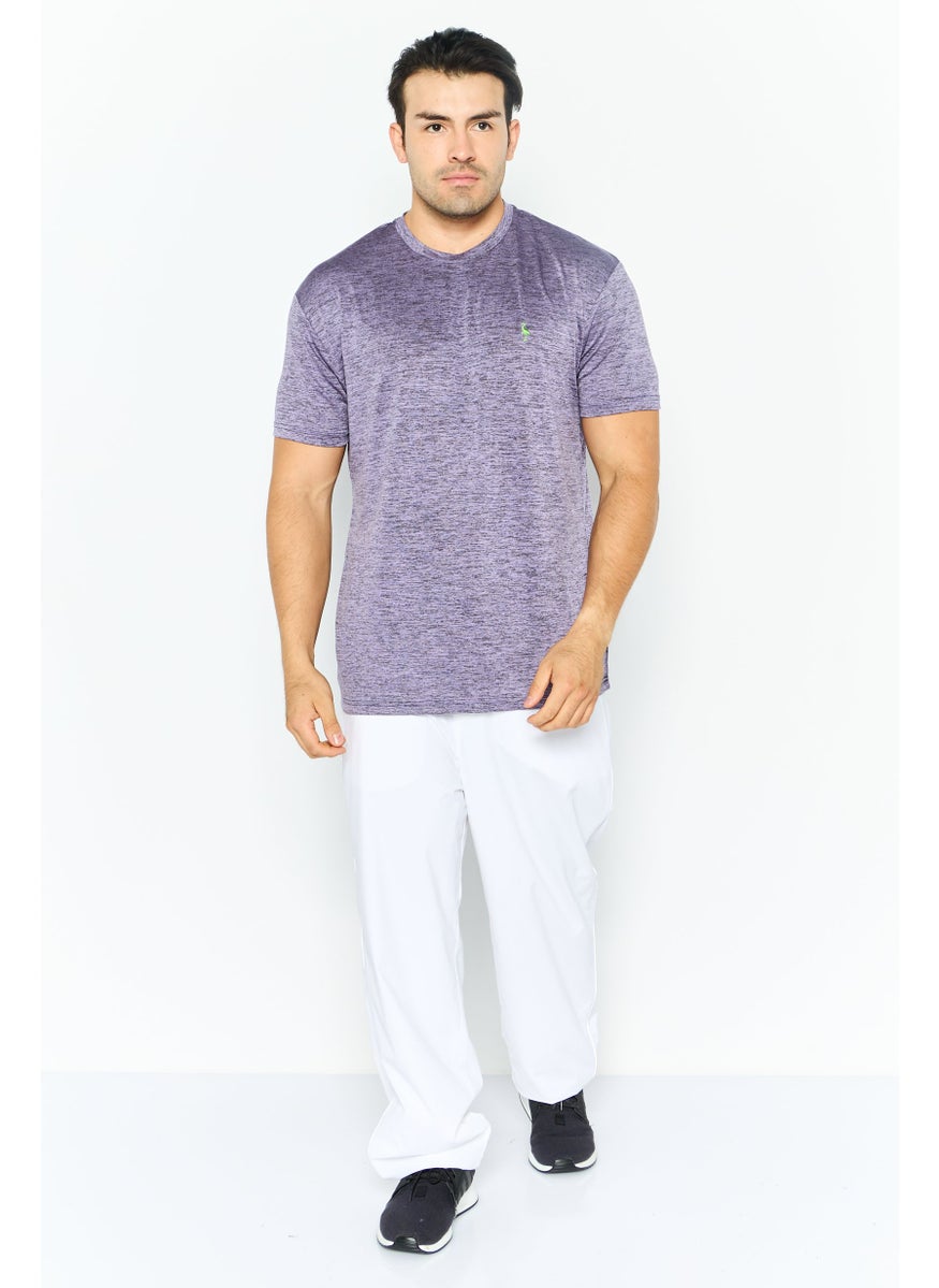Tailorbyrd - Men Sportswear Fit Short Sleeve Training  T-Shirt, Purple - Image 1