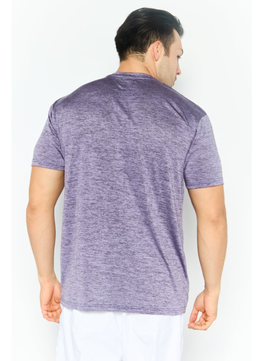 Tailorbyrd - Men Sportswear Fit Short Sleeve Training  T-Shirt, Purple - Image 1