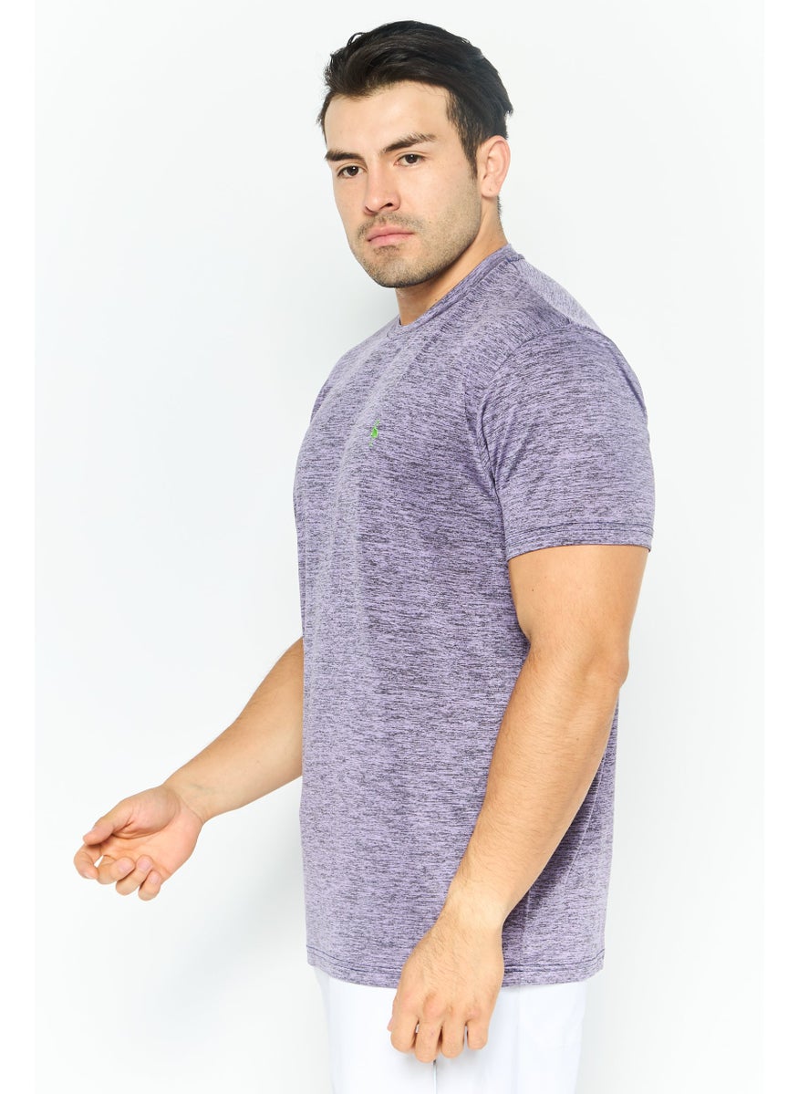 Tailorbyrd - Men Sportswear Fit Short Sleeve Training  T-Shirt, Purple - Image 1