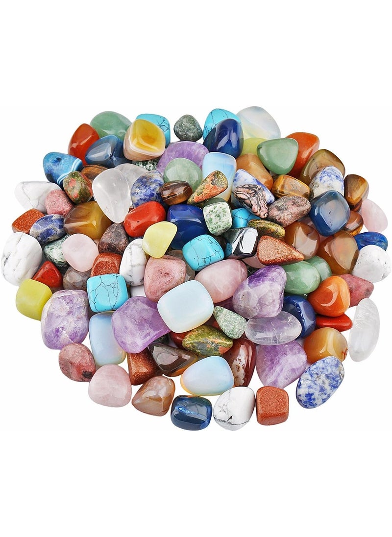 SUNYIK SUNYIK Tumbled Polished Stone,Irregular Rock Crystal for Tumbling,Cabbing,Assorted Stones 0.5"-1" 1pound(About 460 gram) 