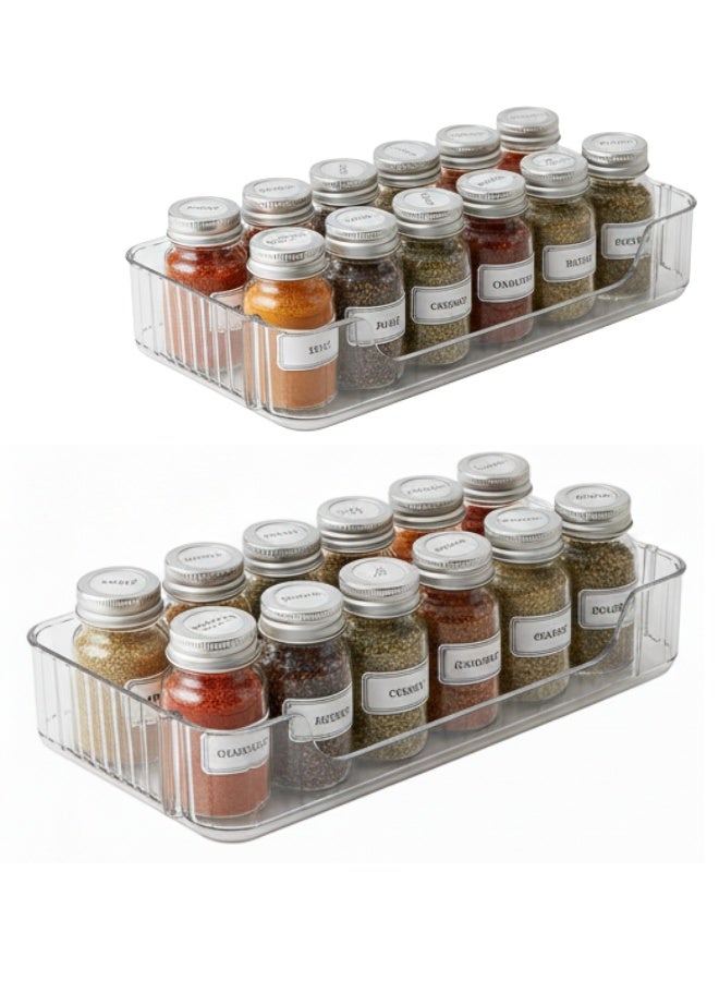 Acrylic Organizer Set – Two-Piece Stackable Shelf for Cosmetics, Kitchen Utensils, Perfumes and Bathroom Items – Modern 30 × 17 cm - Image 1