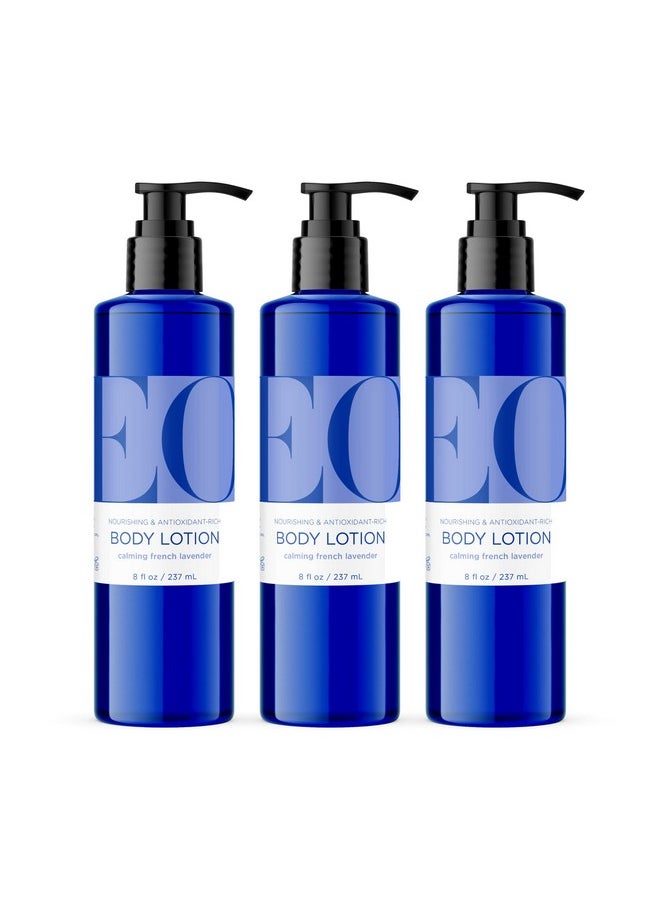 EO EO Body Lotion, 8 Ounce (Pack of 3), French Lavender, Organic Plant-Based, Botanical Extracts, Vitamin E with Pure Essential Oils  - Image 1