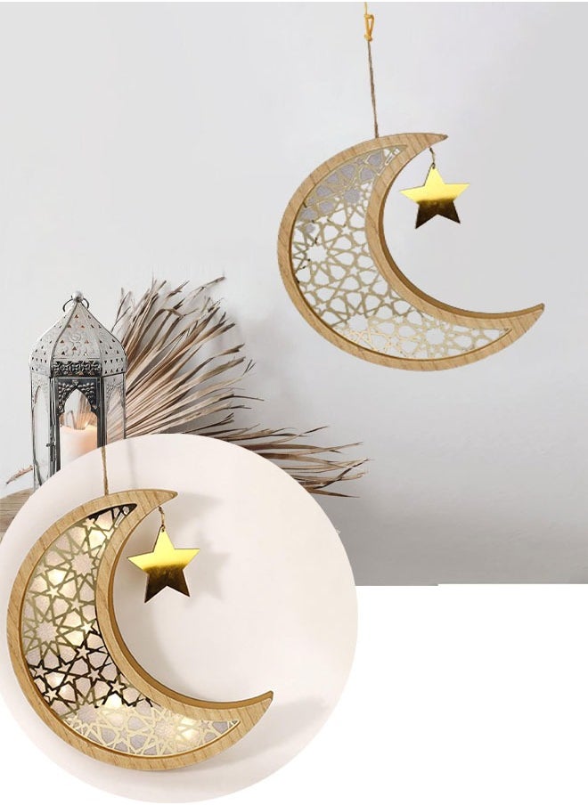 Eid Hanging Decoration Eid Mubarak Party Decoration Wooden Moon and Star Hanging Ornaments 1 PCS LED Lights Moon and Stars Islam Ramadan Party Decoration - pzsku/ZD5AFB7C670B0D26BBC9DZ/45/_/1735543366/b7db8506-ef52-4c1f-9633-865736e41375