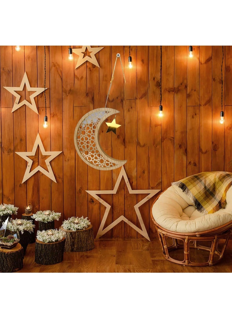 Eid Hanging Decoration Eid Mubarak Party Decoration Wooden Moon and Star Hanging Ornaments 1 PCS LED Lights Moon and Stars Islam Ramadan Party Decoration - pzsku/ZD5AFB7C670B0D26BBC9DZ/45/_/1735543373/d26bbe0c-8e81-42ca-a88e-75143bfd82d6