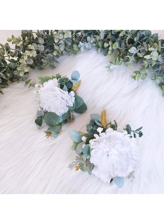 Supla 100 Pack Artificial Carnation Flowers Picks Bulk White Carnations Stems Silk Carnation Flower Heads with Wired Stems 3.5" x 7.9" (WXH) Floral Arrangement DIY Wreaths - Image 3