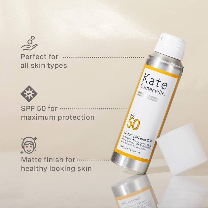 Kate Somerville UncompliKated SPF â€“ SPF 50 Face Sunscreen and Soft Focus Makeup Setting Spray, Daily Use Sun Protection with Matte Finish, 3.4 Fl Oz - Image 3