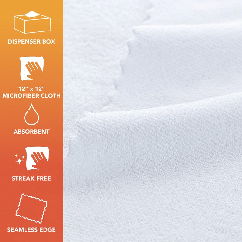 Arkwright, LLC Arkwright Smart Rags in Box - (Pack of 50) Lint Free Microfiber Cleaning Cloth, Scratch & Streak-Free, Dispensable Wash Towels for Cars, Window Glass, and Auto Shop, 12 x 12 in, White - Image 2