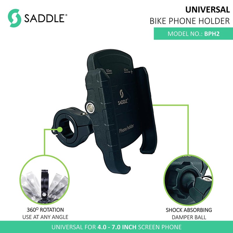 SADDLE BPH 2 Bike/Motorcycle/Scooter Mobile Phone Holder Mount, Ideal for Maps and GPS Navigation - Image 2