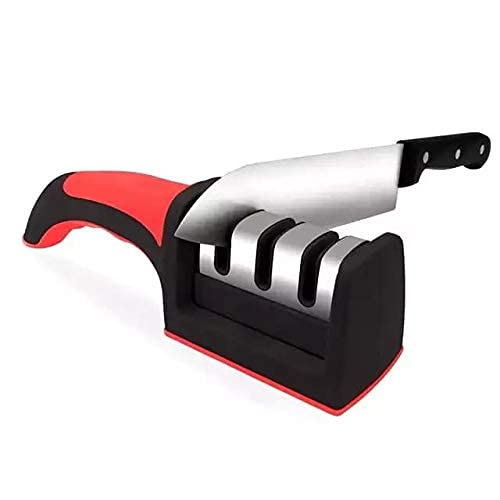 FOMQUAZLI Kitchen Knife Accessories Manual 3-Stage Knife Sharpener Helps Repair, Restore, Polish Blades Coarse and Fine Knives Sharpening Tool Steel Knives Sharpener for Kitchen Multipurpose - Image 1