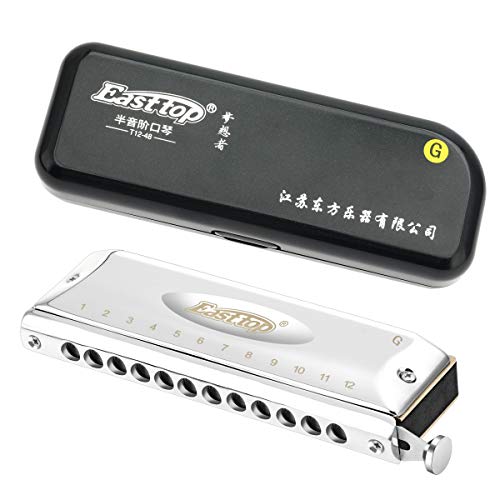 East top Chromatic Harmonica in G,12 Holes 48 Tones Chromatic Mouth Organ with Stainless Steel Cover for Adults, Professionals, Students and Harmonica Lovers - Image 4