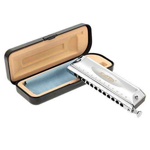 East top Chromatic Harmonica in G,12 Holes 48 Tones Chromatic Mouth Organ with Stainless Steel Cover for Adults, Professionals, Students and Harmonica Lovers - Image 1
