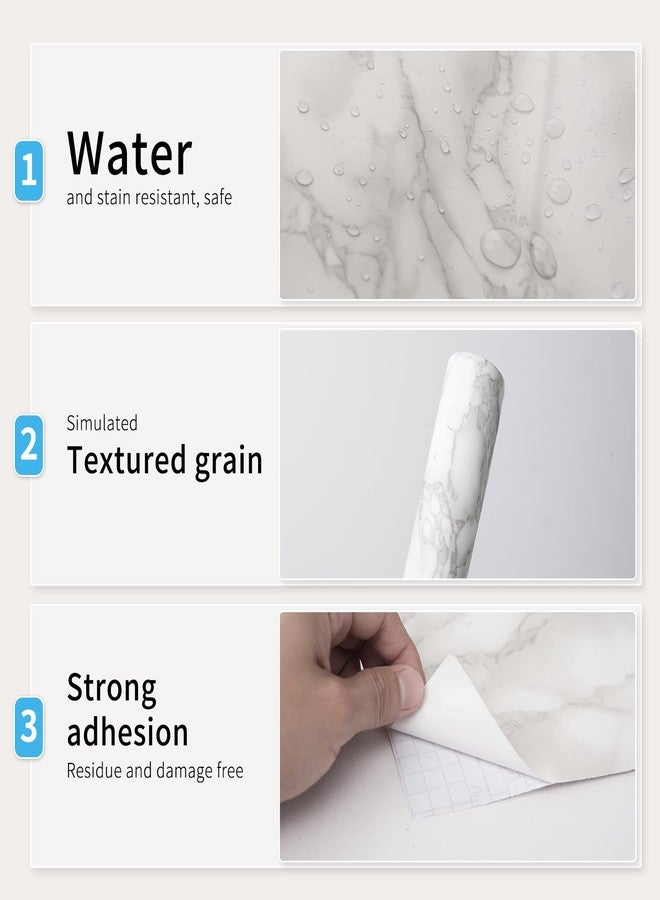 Art3d 15.8" x 120" (Pack Of 1) Tile Sticker Marble, Gray - Image 2