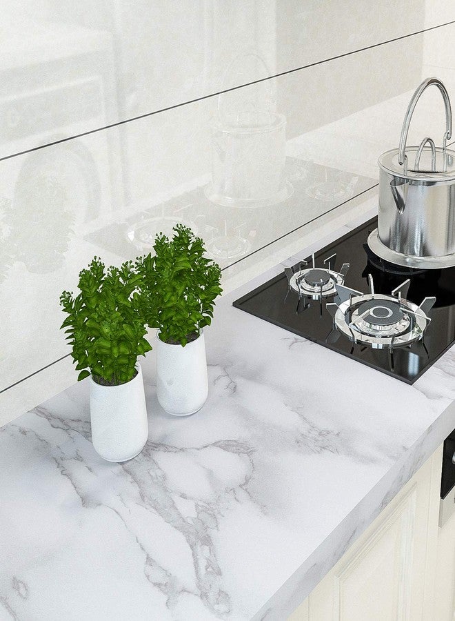 Art3d 15.8" x 120" (Pack Of 1) Tile Sticker Marble, Gray - Image 5