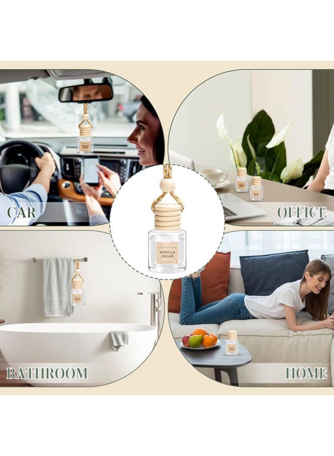 AROIC Hanging Car Air Freshener, 6 Pack Vanilla Cream Long Lasting & Refillable Air Freshener, Natural Plant Essential Oil Fragrance Aromatherapy Diffuser, Car Accessories Interior Set for Women & Men - Image 5
